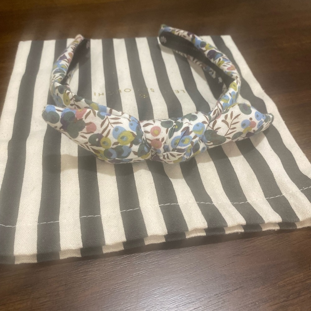 Lele Sadoughi Slim Floral Tie Knot Headband